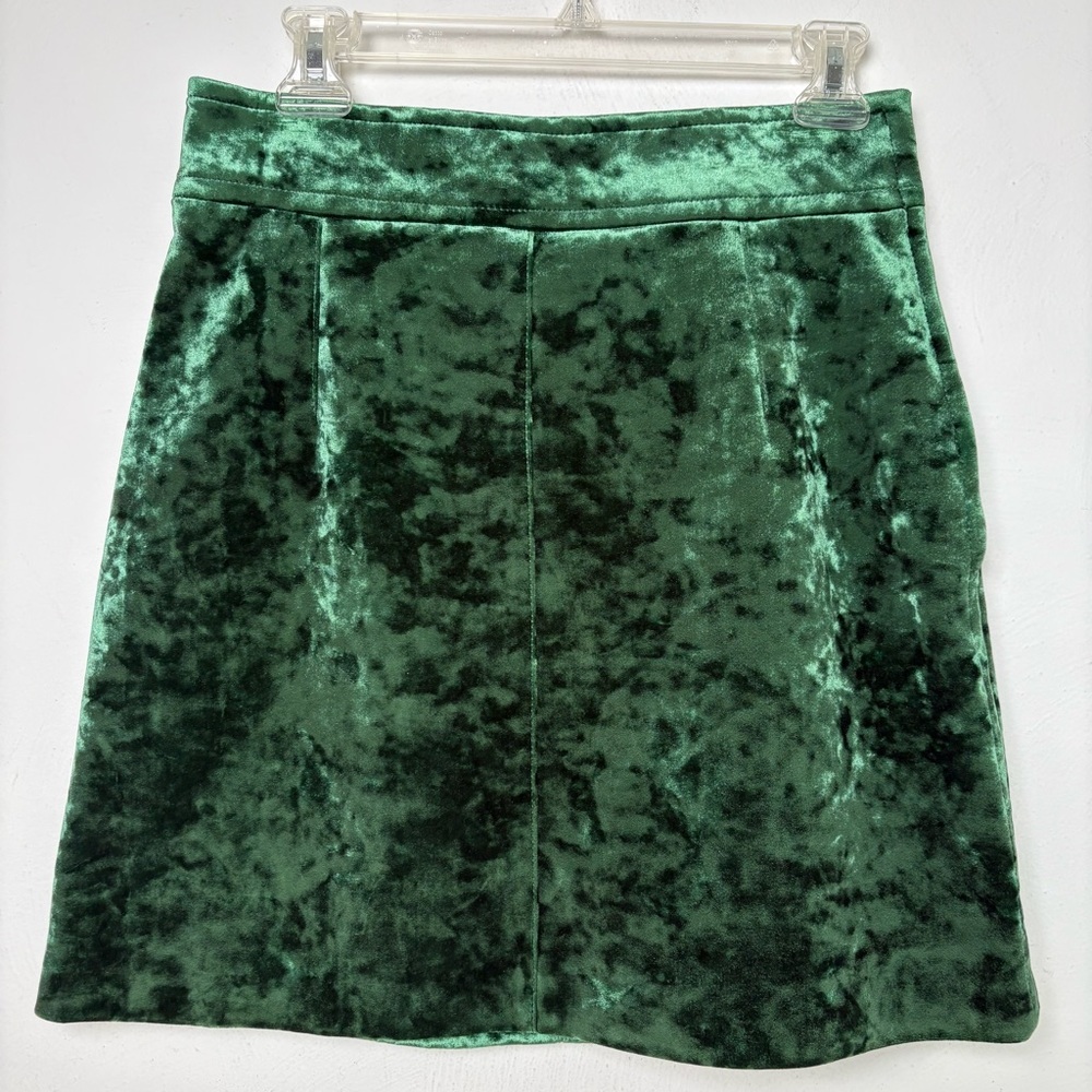 SANDRO Emerald Green Velvet Mini Skirt 3 (US 8) - Picture 12 of 15